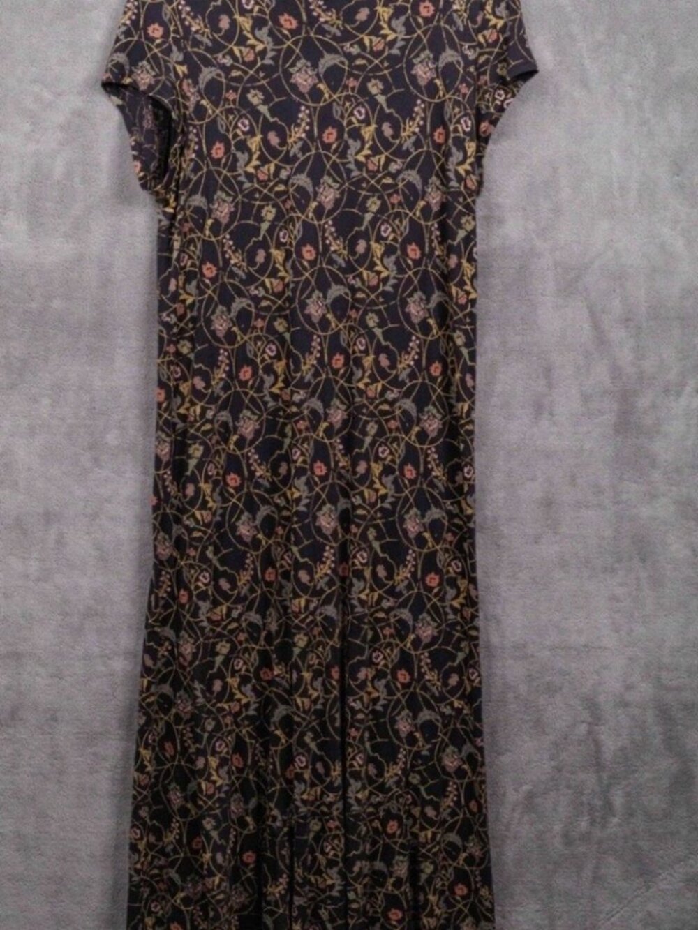 Peruvian Connection Arabesque T-Shirt Maxi Dress Pima Cotton Modal Floral Sz M - Picture 3 of 6